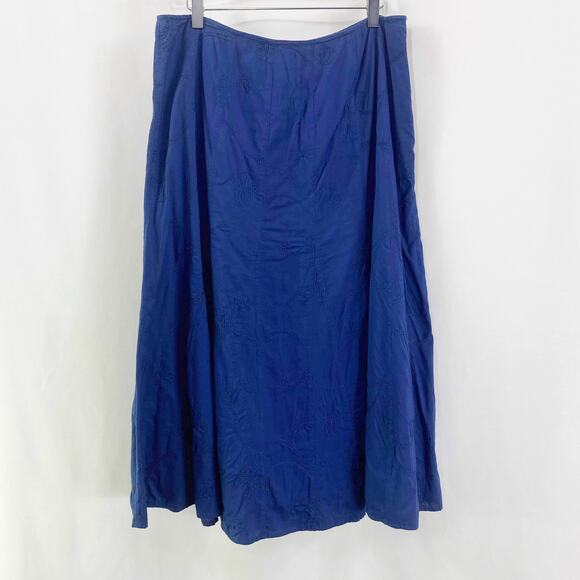 Talbots Dresses & Skirts - TALBOTS Blue Vintage Cotton Midi Tea Length A-Line Skirt